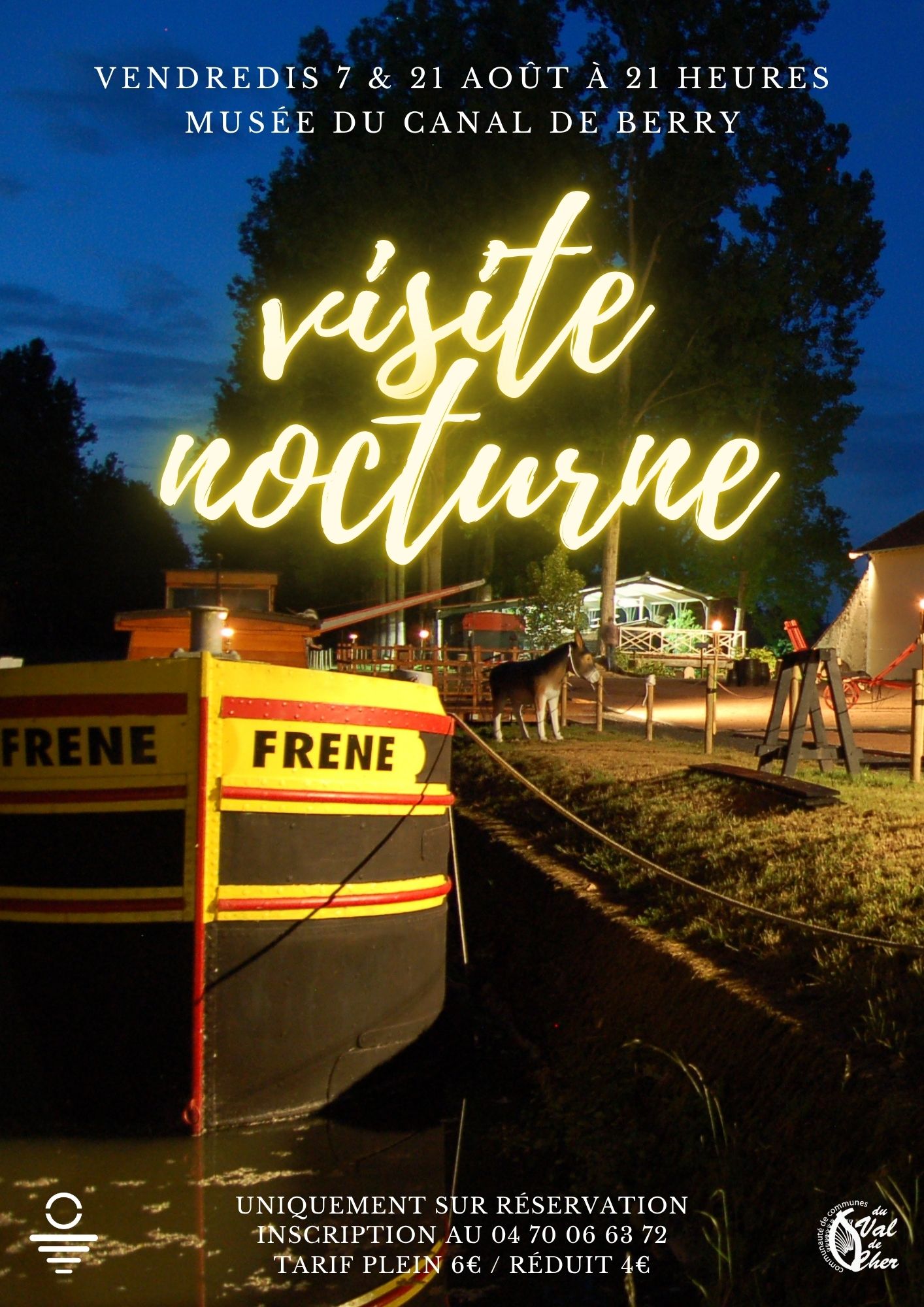 visite nocturne du musée du canal de Berry